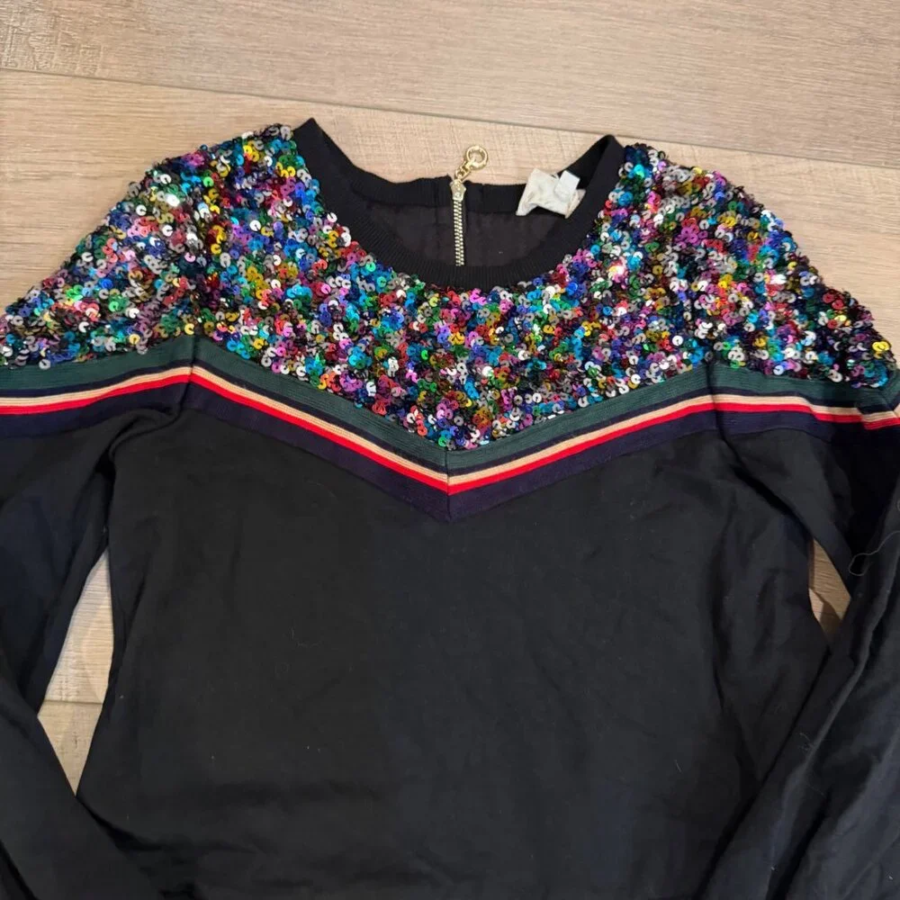 HANNAH BANANA GIRLS BLACK SEQUIN DRESS SIZE 12